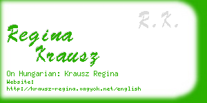 regina krausz business card